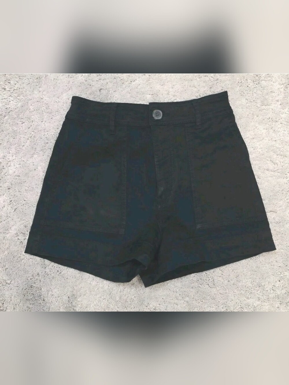 H&M Black High-Rise Utility Patch Pocket Shorts • Sz 2 (24)